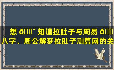 想 🐯 知道拉肚子与周易 🕷 八字、周公解梦拉肚子测算网的关系吗